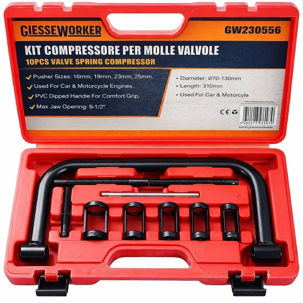Kit Compressore Per Rimozione Molle Valvole Auto Moto Motori Benzina Diesel 10pz