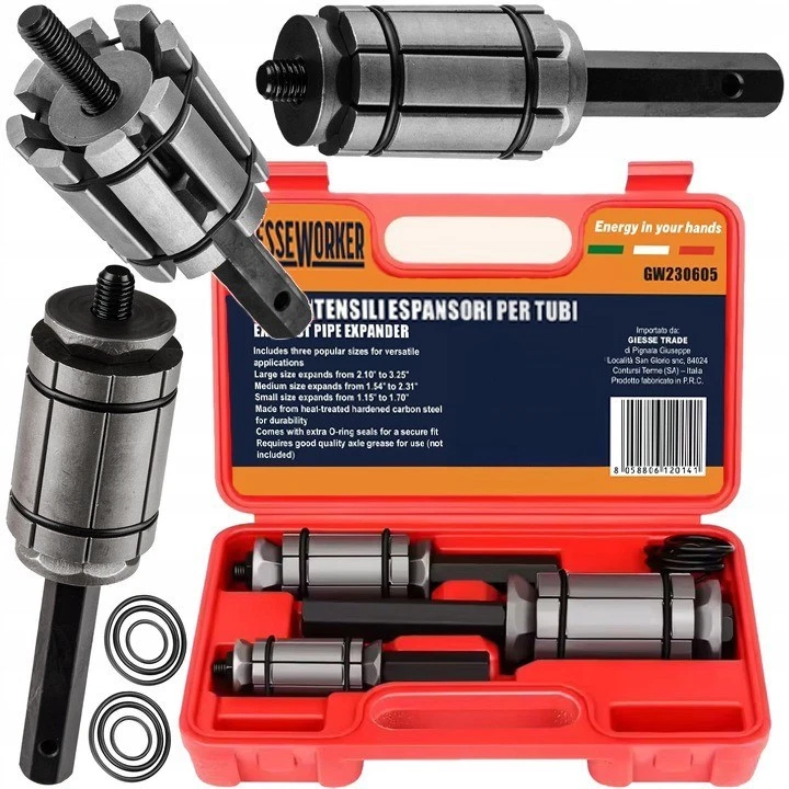 Set Espansori Tubi Scarico 3pz Espansore Giunzione Marmitta Allargatubi 29-89mm